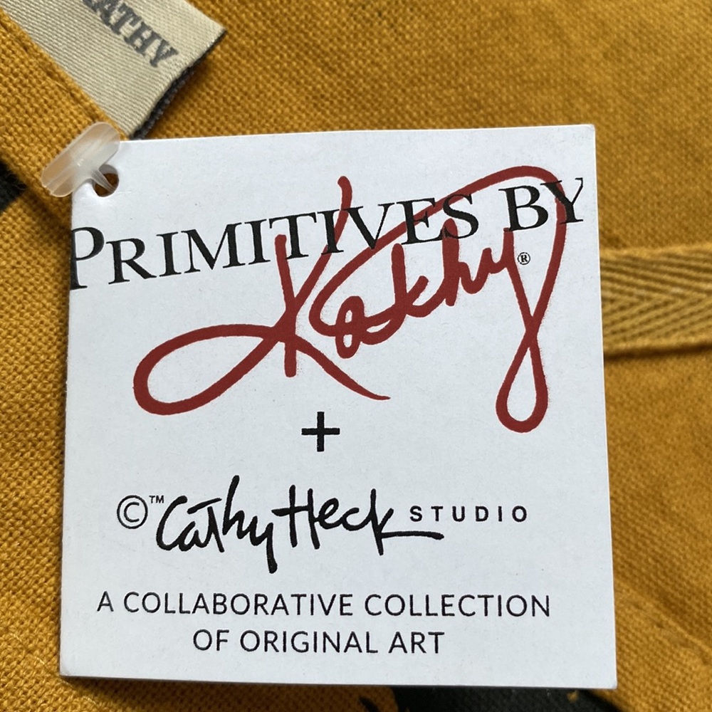 Primatives By Kathy Husky Kitchen Towel 💗 Mustard & Black - Picture 15 of 16